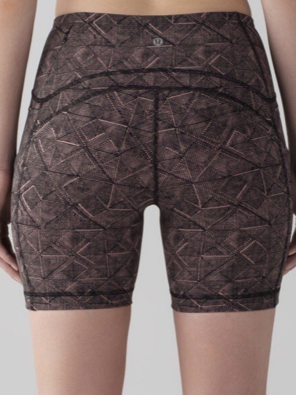 lululemon athletica Brown Geometric High-Rise Bike Shorts